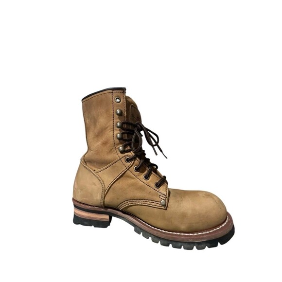 Ad-Tec Mens Logger Boots Tan Oil Tanned Leather Waster Resistant Sz 9 M Soft Toe main image 7